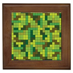 Tetris Camouflage Forest Framed Tiles by jumpercat