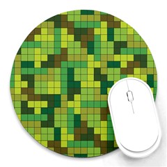 Tetris Camouflage Forest Round Mousepads by jumpercat