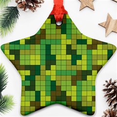 Tetris Camouflage Forest Ornament (star)