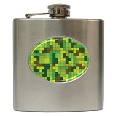 Tetris Camouflage Forest Hip Flask (6 Oz) by jumpercat