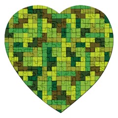 Tetris Camouflage Forest Jigsaw Puzzle (heart) by jumpercat