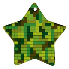 Tetris Camouflage Forest Star Ornament (two Sides) by jumpercat