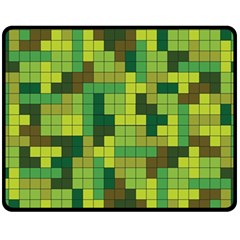 Tetris Camouflage Forest Fleece Blanket (medium)  by jumpercat