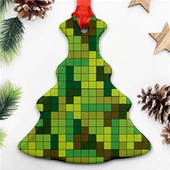 Tetris Camouflage Forest Christmas Tree Ornament (two Sides)