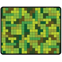 Tetris Camouflage Forest Double Sided Fleece Blanket (medium)  by jumpercat