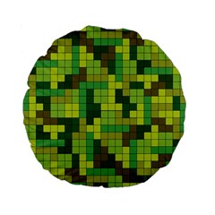 Tetris Camouflage Forest Standard 15  Premium Flano Round Cushions by jumpercat