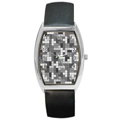 Tetris Camouflage Urban Barrel Style Metal Watch by jumpercat