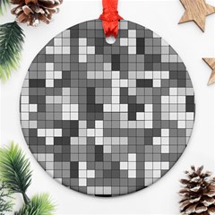 Tetris Camouflage Urban Round Ornament (two Sides)