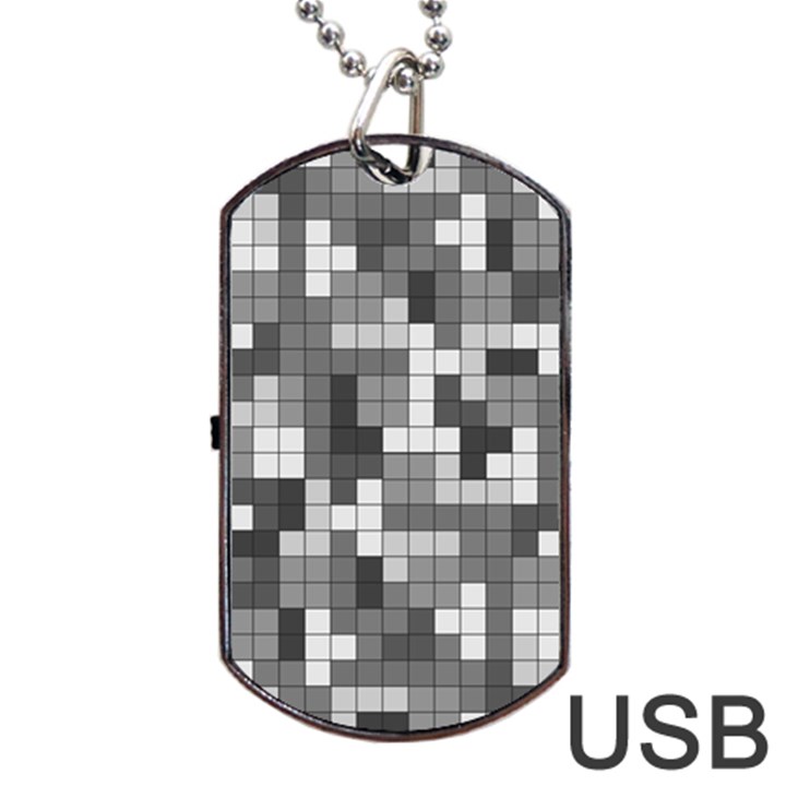 Tetris Camouflage Urban Dog Tag USB Flash (One Side)