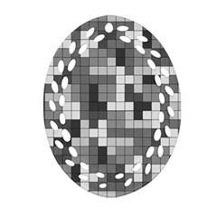 Tetris Camouflage Urban Ornament (oval Filigree)