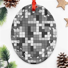 Tetris Camouflage Urban Oval Filigree Ornament (two Sides)