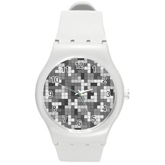 Tetris Camouflage Urban Round Plastic Sport Watch (m) by jumpercat