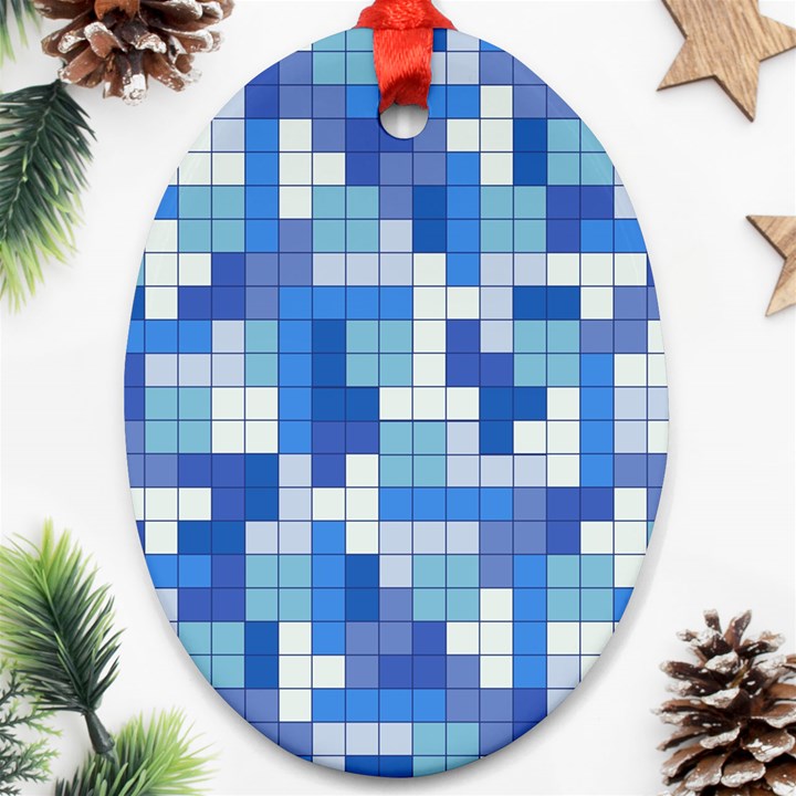 Tetris Camouflage Marine Ornament (Oval)