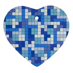 Tetris Camouflage Marine Ornament (heart)