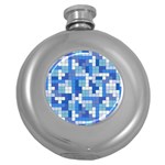 Tetris Camouflage Marine Round Hip Flask (5 oz) Front