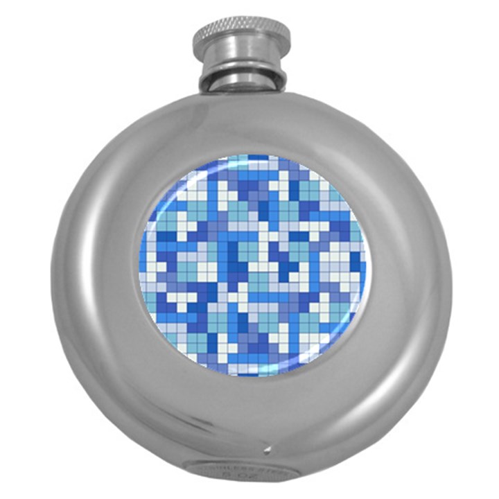 Tetris Camouflage Marine Round Hip Flask (5 oz)