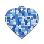 Tetris Camouflage Marine Dog Tag Heart (Two Sides) Front