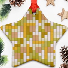 Tetris Camouflage Desert Ornament (star)