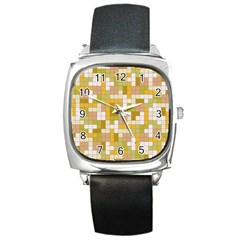 Tetris Camouflage Desert Square Metal Watch by jumpercat