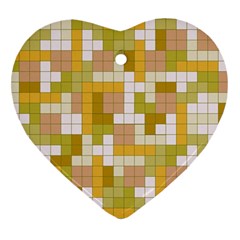 Tetris Camouflage Desert Heart Ornament (two Sides)