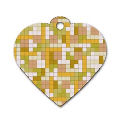 Tetris Camouflage Desert Dog Tag Heart (two Sides) by jumpercat