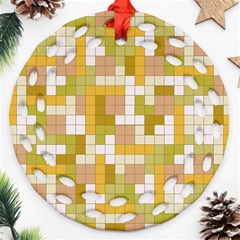 Tetris Camouflage Desert Round Filigree Ornament (two Sides)