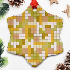 Tetris Camouflage Desert Snowflake Ornament (two Sides)