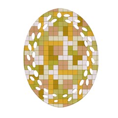 Tetris Camouflage Desert Ornament (oval Filigree) by jumpercat