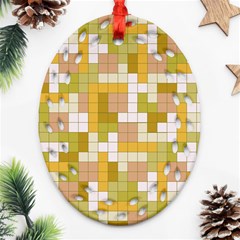 Tetris Camouflage Desert Oval Filigree Ornament (two Sides)