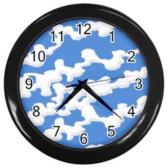 Cloud Lines Wall Clocks (black) by jumpercat