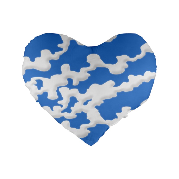 Cloud Lines Standard 16  Premium Flano Heart Shape Cushions