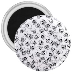 A Lot Of Skulls White 3  Magnets