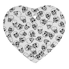 A Lot Of Skulls White Ornament (heart)