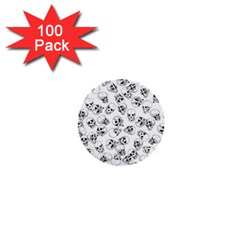 A Lot Of Skulls White 1  Mini Buttons (100 Pack) 