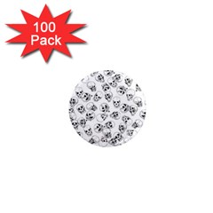 A Lot Of Skulls White 1  Mini Magnets (100 Pack) 