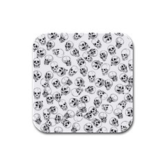 A Lot Of Skulls White Rubber Square Coaster (4 Pack) 