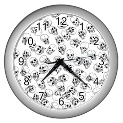 A Lot Of Skulls White Wall Clocks (silver) 