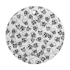 A Lot Of Skulls White Round Ornament (two Sides)