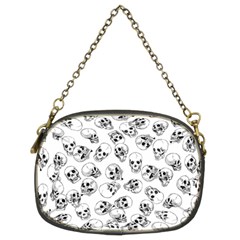 A Lot Of Skulls White Chain Purses (two Sides) 