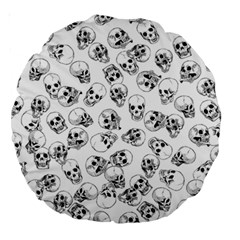 A Lot Of Skulls White Large 18  Premium Round Cushions