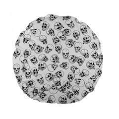 A Lot Of Skulls White Standard 15  Premium Flano Round Cushions