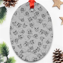 A Lot Of Skulls Grey Ornament (oval)