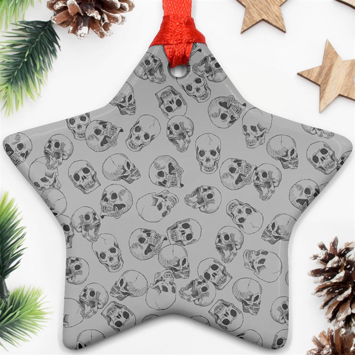 A Lot Of Skulls Grey Star Ornament (Two Sides)