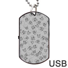 A Lot Of Skulls Grey Dog Tag Usb Flash (two Sides) by jumpercat