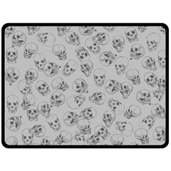 A Lot Of Skulls Grey Double Sided Fleece Blanket (large) 