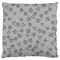 A Lot Of Skulls Grey Large Flano Cushion Case (one Side) by jumpercat