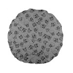 A Lot Of Skulls Grey Standard 15  Premium Flano Round Cushions Front