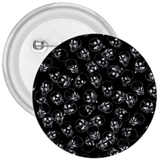 A Lot Of Skulls Black 3  Buttons by jumpercat