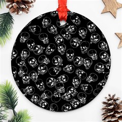 A Lot Of Skulls Black Ornament (round) by jumpercat