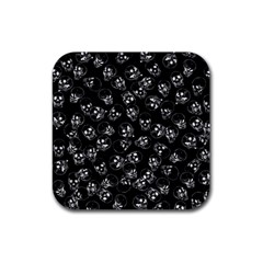 A Lot Of Skulls Black Rubber Coaster (square)  by jumpercat